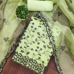 LeeliPeeri Designer Floral Embroidered Sequinned Organza Unstitched Dress Material-picture-20