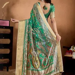 Aaishvyapparels Ethnic Motifs Silk Blend Handloom Mysore Silk Saree image 4