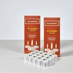 Ascension White 20 Pieces Wax Diwali Decor Tea Light Candles-image-30