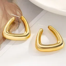 StyleCast x Revolte Triangular Half Hoop Earrings image 3