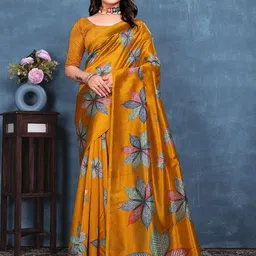 KANOODA Floral Print Mysore Silk Saree-picture-40