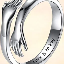 J.S ENTERPRISES Unisex Stainless Steel Hug Design Finger Ring-picture-23