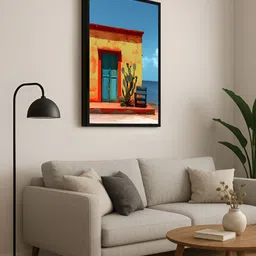 999Store Red & Blue 1 Piece Canvas Abstract Wall Paintings image 5