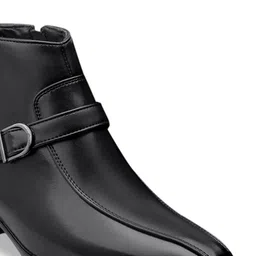 Bxxy Men 9 Cm Hidden Height Increasing Block-Heeled Buckle And Zip Formal Boot image 3