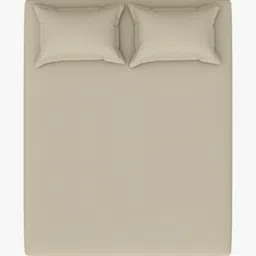 home expressions Harmony Beige Solid Cotton Super King Bedsheet Set 2.95 m X 3.05 m image 4