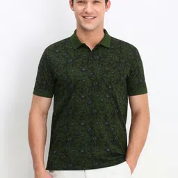 Allen Solly Men Floral Printed Polo Collar Cotton T-shirt-picture-19