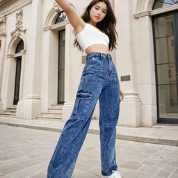 Stylecast X Kotty Women Jean Straight Fit High-Rise Stretchable Jeans image 4