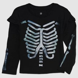GAP Girls Metallic Graphic Printed Ruffled Crew Neck Pure Cotton T-Shirt-picture-28
