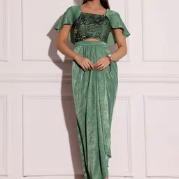 Miss Chase Embellished Draped Maxi Dress-image-25