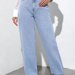 NUCOUTHS Women Super Wide Leg High-Rise Stretchable Jeans-picture-38