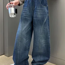 LULU & SKY Girls Wide Leg High-Rise Light Fade Jeans-picture-30