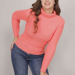 Thansmay Kleider Women Cable Knit Turtle Neck Pullover Sweater-picture-8