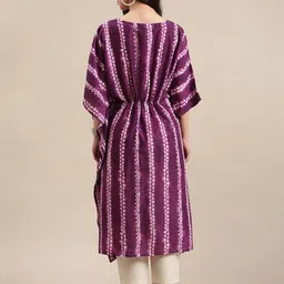 KSUT Dyed V-Neck Kaftan Kurta image 3
