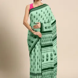BUTA BUTI Ethnic Motifs Printed Pure Cotton Saree-image-32