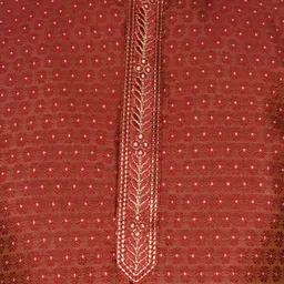 SG YUVRAJ Boys Embroidered Thread Work Jacquard Kurta image 4