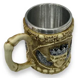 AUGEN Brown Solid Stainless Steel Matte Mugs Set of Cups and Mugs image 4