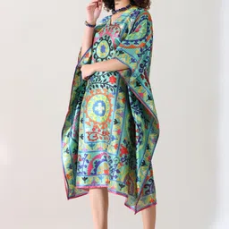 PIAAH Ethnic Motifs Print Kimono Sleeve Kaftan Midi Dress image 3