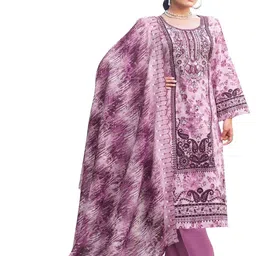 dravinam trends DRAVINAM Floral Embroidered Pure Cotton Unstitched Dress Material-picture-33