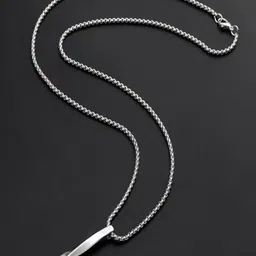 KPOP Men Stainless Steel Silver-Plated Contemporary Pendant With Chain image 1