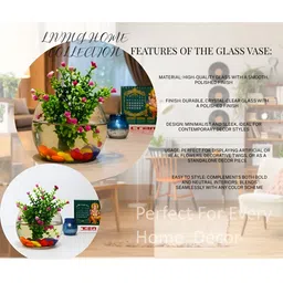 LHC Transparent Round Shaped 4 Inch Centerpiece Glass Vase image 5