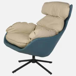 couch n co. Lazy Leatherette Swivel Lounge Chair in Beige Colour image 3