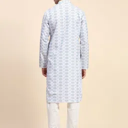 Moda Rapido Ethnic Motifs Embroidered Sequnnied Mandarin Collar Straight Kurta & Churidar image 3