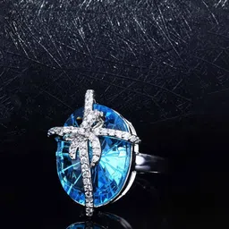 Designs & You Silver-Plated American Diamond Studded Anti-Tarnish Finger Ring image 1