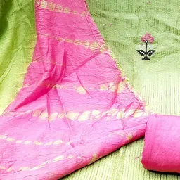 SAINOOR Embroidered Pure Cotton Unstitched Dress Material image 5