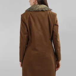 Plagg Single Women Notched Lapel Breasted Woollen Button Closure Overcoat image 5