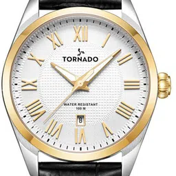 TORNADO Men Patterned Dial & Leather Textured Straps Analogue Watch T8007-SLBWG image 4