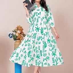 VenderVilla Print A-Line Midi Dress image 4