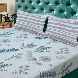 KLOTTHE Polycotton Bedsheet with 2 Pillow Covers image 3