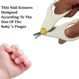 lafillette Rounded Tips Newborn Baby Safety Manicure Nail Scissors, Cutter, Clippers With Protective Cover image 5