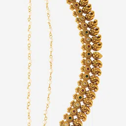 Kushal's Fashion Jewellery Gold Plated & Stone Studded Matil image 3