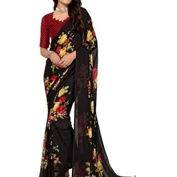 moda rapido ANAND SAREES Floral Poly Georgette Saree-picture-40
