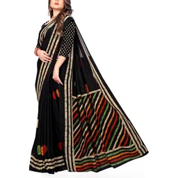Moda Rapido Black Poly Georgette Sarees image 2