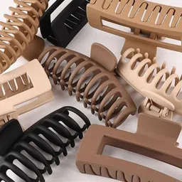 MADHAVWATCH Women Set of 6 Matte Claw Clip image 3