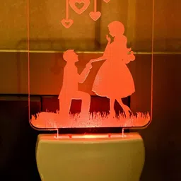 1ST TIME Red & White Printed Acrylic Rectangle Shaped Wall Lamp image 4