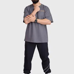 FUAARK Men Typography Printed Round Neck Cotton Oversized T-shirt image 5