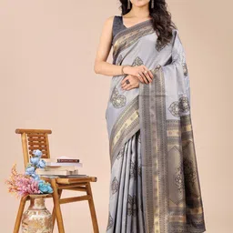Mitera Ethnic Motifs Zari Banarasi Saree-image-35