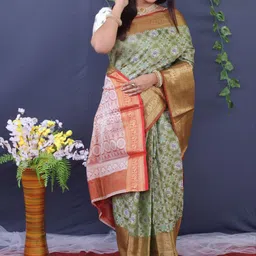 amirat Woven Design Zari Pure Silk Kanjeevaram Saree image 2