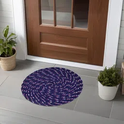 Kuber Industries Maroon & Blue 4 Pieces Textured Cotton Anti-Slip Doormats image 1