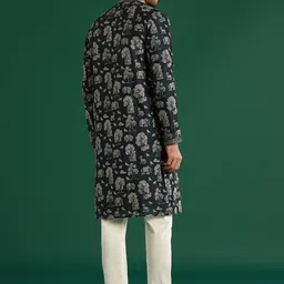 KALKI Fashion Men Ethnic Motifs Printed Regular Kurta with Trousers image 4