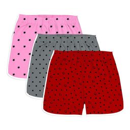 FASLA Girls Pack of 3 Self Design Printed Regular Fit Above Knee Shorts-image-49