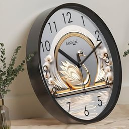 RANDOM Black & Green Printed Contemporary Analogue Round Wall Clock-picture-4