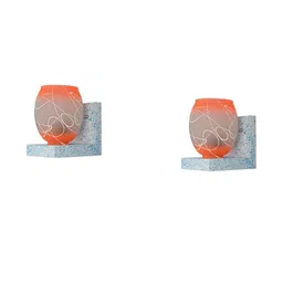 SOMIL Orange Glass Cylinder Printed Wall Lamps image 3