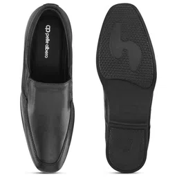 pelle albero Men Textured Leather Formal Sip On Mocassins image 4