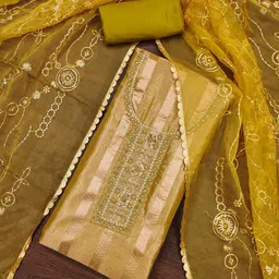 KALINI Organza Unstitched Dress Material image 1