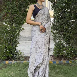 KALINI Floral Printed Jamdani Saree image 2