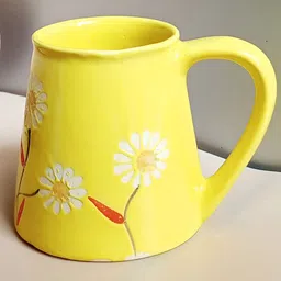 Lupaava Yellow & White and Hand Painted Printed Ceramic Glossy of Cups and Mugs image 4